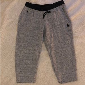 Adidas cropped sweatpants.